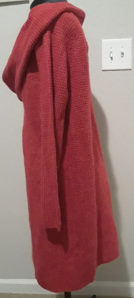 Red Cowl Neck Sweater Dress - Picture 2 of 5